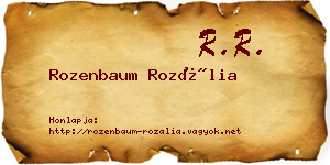 Rozenbaum Rozália névjegykártya